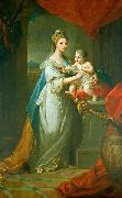 Angelica Kauffmann Portrait of Augusta of Hanover with her first born son Karl Georg of Brunswick oil painting artist